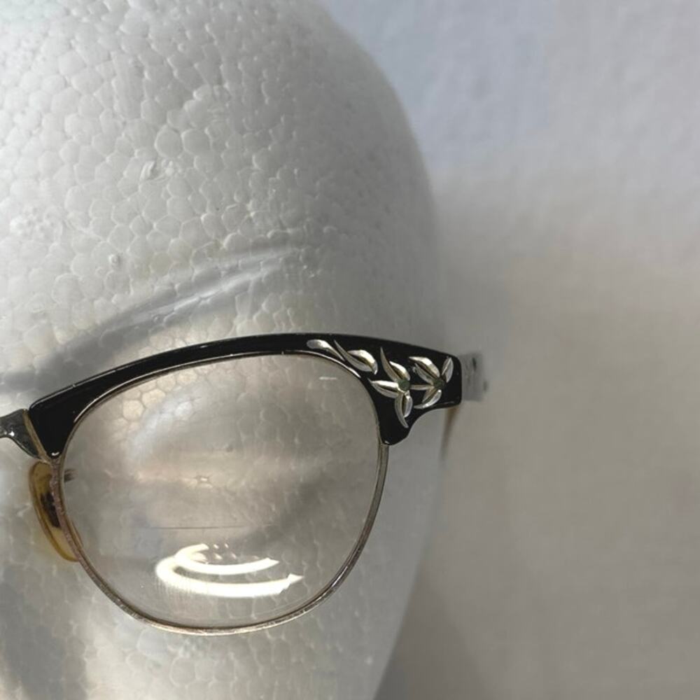 Vintage ArtCraft Bifocal Eyeglasses 1/10 12K GF Women's Black /Silver Cat Eye - Picture 3 of 9